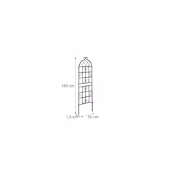 Metal Trellis, Set of 2, Climbing Plant Support, Free-Standing, Vintage Style, 180x50 cm, Garden Panels, Black