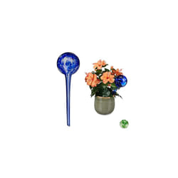 Relaxdays Watering Globes, Regulated Plant Irrigation for Office & Holiday, Glass, Ã9 cm, Blue, Set of 2