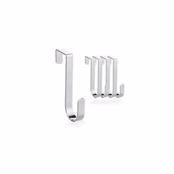 Door Hook Set Of 5, For Clothes, Door Hangers, Hallway Bathroom, Clothes Hooks 12 cm Long, Silver