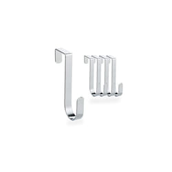 Door Hook Set Of 5, For Clothes, Door Hangers, Hallway Bathroom, Clothes Hooks 12 cm Long, Silver