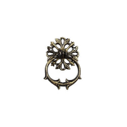 Antique Knocker, Cast Iron, Embellished Knocking Ring, For Front Door, HxWxD: 13 x 9.5 x 2 cm, Bronze/Black