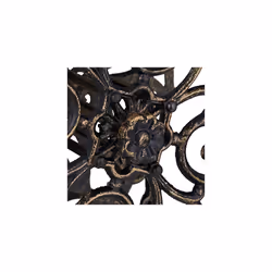 Hose Reel, Antique Design, Swivel, Wall Garden Rack, Cast Iron, HWD 34x23x18 cm, Black-Gold