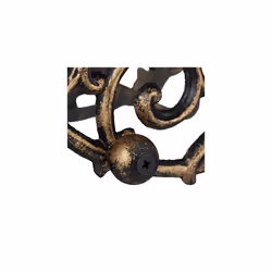 Hose Reel, Antique Design, Swivel, Wall Garden Rack, Cast Iron, HWD 34x23x18 cm, Black-Gold