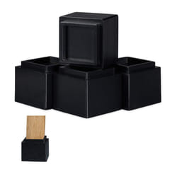 Relaxdays Furniture Riser Set Of 4, 8.5 cm Rise, Table, Chairs, Beds, Elephant Feet, 10x11.5x11.5 cm, Black, bamboo