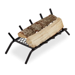 Fireplace Grate, Angular, Steel, Andiron, Gridiron, Solid & Sturdy, Log Grate With Feet, 16x58x28 cm, Black