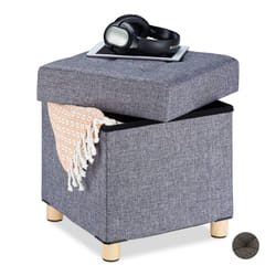 Relaxdays 4052025916855 foot stool Fabric, Foam, MDF, Wood Grey