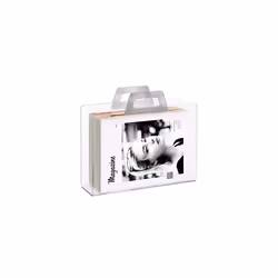 Magazine Rack Newspaper Basket Catalogue Holder 2 Handles Acrylic HxWxD 29x33x10cm Transparent Silver 1 Item
