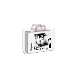 Magazine Rack Newspaper Basket Catalogue Holder 2 Handles Acrylic HxWxD 29x33x10cm Transparent Silver 1 Item
