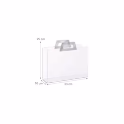 Magazine Rack Newspaper Basket Catalogue Holder 2 Handles Acrylic HxWxD 29x33x10cm Transparent Silver 1 Item
