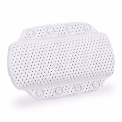 Pillow, Non-slip Bathing Cushion With Suction Cups, Wellness, Head & Neck Support, White, foam, plastic