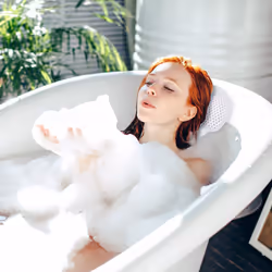 Pillow, Non-slip Bathing Cushion With Suction Cups, Wellness, Head & Neck Support, White, foam, plastic