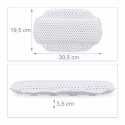 Pillow, Non-slip Bathing Cushion With Suction Cups, Wellness, Head & Neck Support, White, foam, plastic