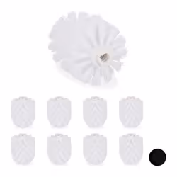 Toilet Brush Replacement Heads, Set Of 9, Pack Of WC Brushes, Plastic, 12 mm Thread, D: 7 cm, White, 10027776_49