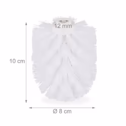 Toilet Brush Replacement Heads, Set Of 9, Pack Of WC Brushes, Plastic, 12 mm Thread, D: 7 cm, White, 10027776_49