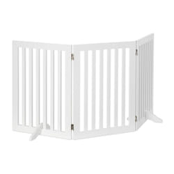Relaxdays Wooden Safety Barrier, Adjustable Gate for Dogs & Children, Fireplace & Oven, MDF, 3 Panels, 70x154cm, White, Boards, One Item