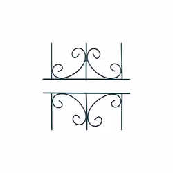 Relaxdays Trellis Set of 2, Metal, 180 x 50 cm, Garden Climbing Aid, Vintage, Curved, Interlocking, Dark Green - Additional view 6