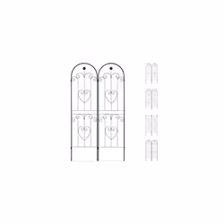 LIKE-NEW Relaxdays Green Trellis Set of 2, Metal, 180 x 50 cm, Garden Climbing Aid, Vintage, Arch, Freestanding, Dark