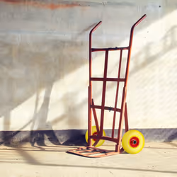 Hand Truck Spare Tyre Set, Flatproof, 3.00-4 Solid Rubber Wheel, 25mm Axle, 100 kg, 260 x 85 mm, Yellow-red
