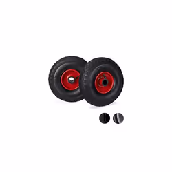 Hand Truck Spare Tyres Set of 2, 3.00-4, Pneumatic Wheels with Steel Rim, 25 Hub Diameter, Multicolour