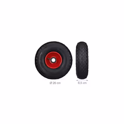 Hand Truck Spare Tyres Set of 2, 3.00-4, Pneumatic Wheels with Steel Rim, 25 Hub Diameter, Multicolour
