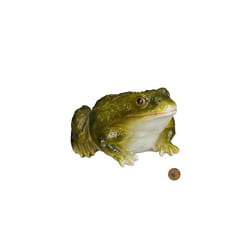 Relaxdays Garden Frog Figurine, Weatherproof, For Balcony, Patio, Pond, Poly-resin, Decor Toad Ornament, Green