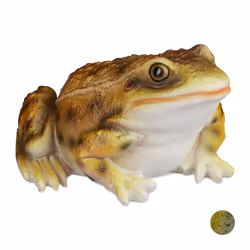 Garden Frog Figurine, Weatherproof, for Balcony, Patio, Pond, Poly-Resin, Decor Toad Ornament, Yellow, Synthetic, 9 x 13.5 x ...