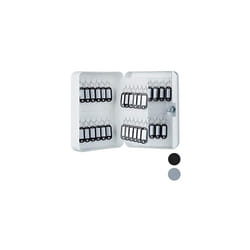 Relaxdays Metal Cabinet, Lockable, 48 Hooks with Key Tags, HWD 25x18x7.5 cm, White, One Size