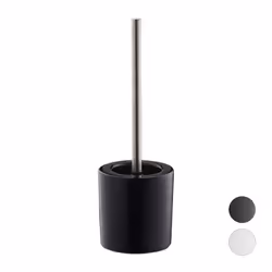 Bathroom & Toilet Accessory Set, Brush Holder, Brush Head, Bath Set, HxD 38.5 x 12.5 cm, Black