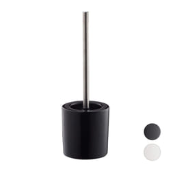 Bathroom & Toilet Accessory Set, Brush Holder, Brush Head, Bath Set, HxD 38.5 x 12.5 cm, Black