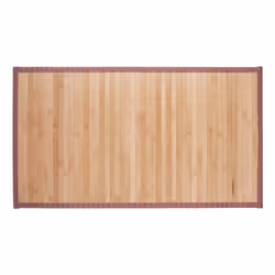 Relaxdays Bamboo Bath Mat, Bamboo, Monochromatic, Rectangular, Bamboo, Polyester, 45 x 80 cm, 400 g