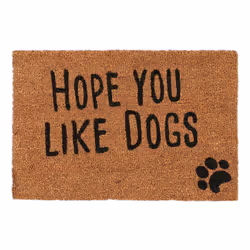 Relaxdays Coir Doormat with Animal Theme, Decorative doormat, Indoor, Rectangular, Black, Brown, Image, Coconut
