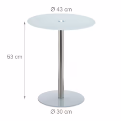 Relaxdays Stainless Steel and Glass Pedestal Table - Additional view 3