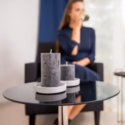 Relaxdays Stainless Steel and Glass Pedestal Table