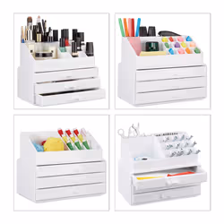 Relaxdays Makeup Organiser with 3 Shelves