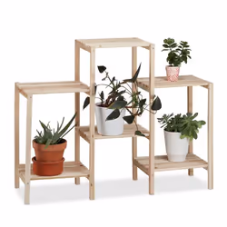 Relaxdays Wooden Flower Ladder Rack, Plant stand, Wood, Wood, 2.3 kg, 890 mm, 270 mm