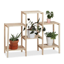 Relaxdays Wooden Flower Ladder Rack