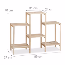 Relaxdays Wooden Flower Ladder Rack