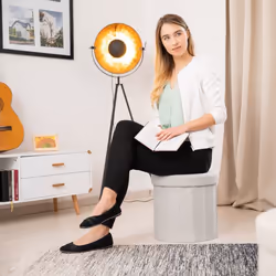 Relaxdays 10022873 foot stool Fibreboard, Foam, Polyester Cream