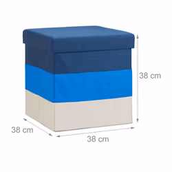 Relaxdays Padded Colourfully Striped Ottoman