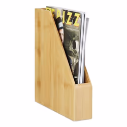 Relaxdays Standing Bamboo File Holder, Bamboo, Bamboo, A4, 255 mm, 60 mm, 295 mm