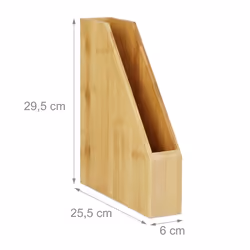 Relaxdays Standing Bamboo File Holder