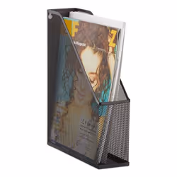 Relaxdays Metal Mesh File Holder, Steel, Black, A4, 72 mm, 250 mm, 315 mm