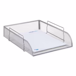 Relaxdays Stackable Document Tray, Steel, Silver, 260 mm, 335 mm, 85 mm, 360 g