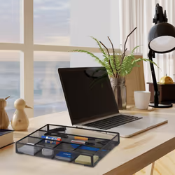Relaxdays Large Metal Desk Organizer