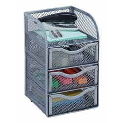 Relaxdays Metal Mesh Desk Organizer with 3 Drawers
