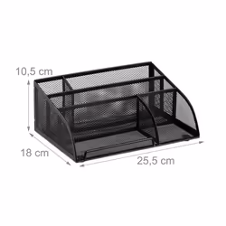 Relaxdays 5-Compartment Metal Desk Organizer