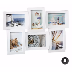 Relaxdays Multiple Picture Frame, Multi picture frame, White, 475 mm, 30 mm, 330 mm, 500 g