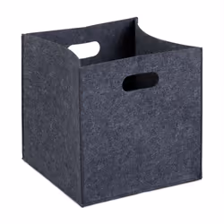 Relaxdays Square Felt Basket, Storage basket, Grey, Square, Felt, Monochromatic, Indoor