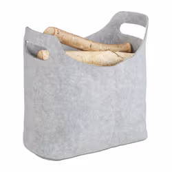 Relaxdays Felt Firewood Basket, Firewood holder, Grey, Indoor, 400 mm, 230 mm, 395 mm