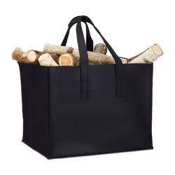 Relaxdays Firewood Felt Basket, Firewood holder, Black, Indoor, 430 mm, 365 mm, 345 mm